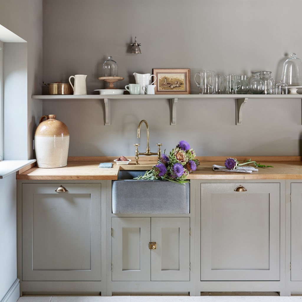 Kitchen in Flaxen Grey Edward Bulmer Natural Paint